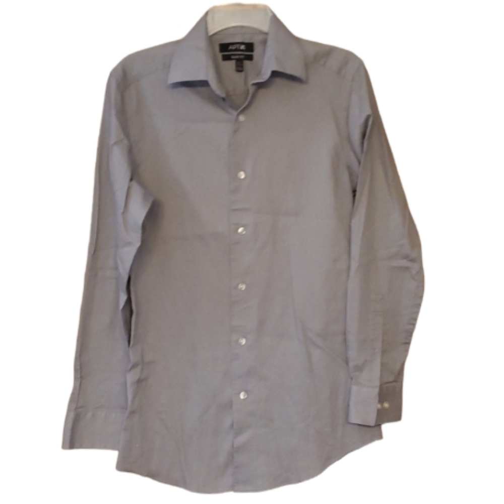 APT 9 Slim Fit Grey Long Sleeve Buttondown Shirt 14.5 32/33